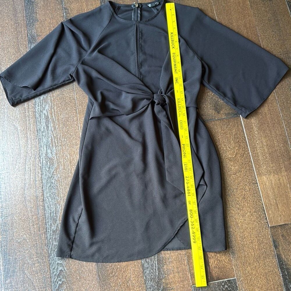 Topshop Nordstrom women’s keyhole tie front mini dress size 6 black party event - Picture 10 of 10